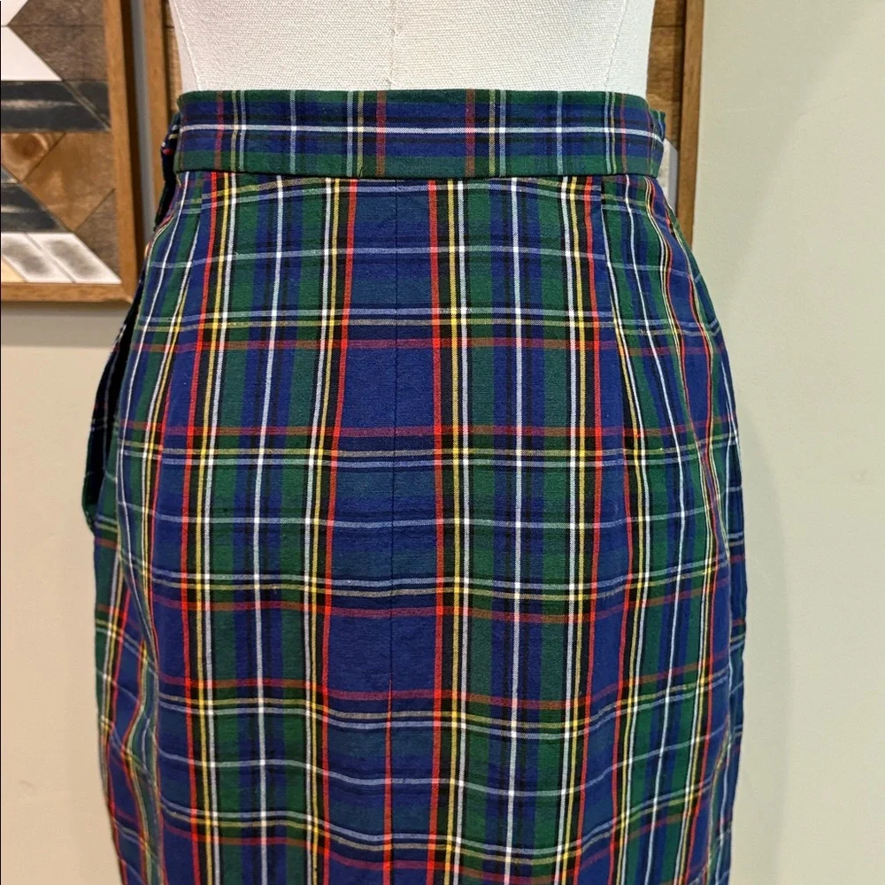 Ralph Lauren Blue and Green Plaid Pencil Skirt - Picture 7 of 14